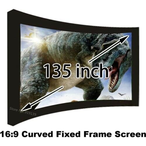 Clear Image Big Size Cinema Screen 135 Inch Big Size 16:9 Curved Fixed Frame Wall Mounted Projection Screens AliExpress Sale