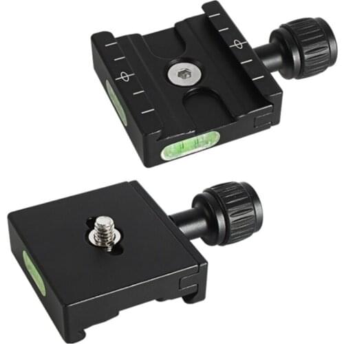 QR-50 50mm Quick Release Plate Clamp Adapter with Built-in 3 Bubble Levels for Arca Swiss RRS Wimberley Tripod Ball Head