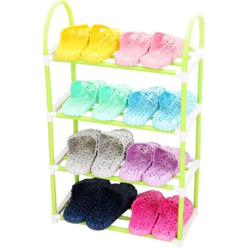 Multi Color Iron Four Layer Shoe Rack Assembly DIY Home Simple Plastic Daily Necessities of Life Shoe Shelf Home Furniture