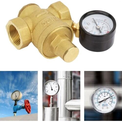DN20 1.6Mpa Adjustable Brass Water Pressure Regulator with Gauge Meter Brass
