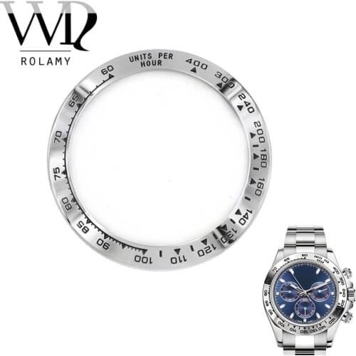 Rolamy High Quality 316L Stainless Steel Silver with Black Writings 38.6mm Watch Bezel For Rolex DAYTONA 116500 - 116520