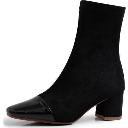 Ankle Boots For Women Winter Shoes Brand Female Boots Square Heels Simple Casual Shoes 2019 Spring Autumn New Arrival