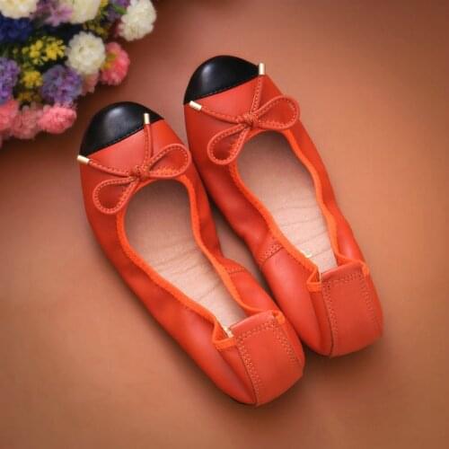 Four Seasons Hot Genuine Leather Ballerina Flats Gommini Leisure Soft Bottom Stitching Color Women Shoes Size 35-43 sapatilha