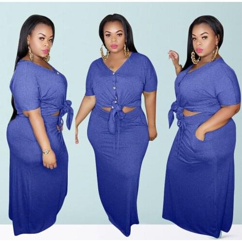 Summer Womens Fashion Casual Suit Solid Color Large Size Chest Belt Bowknot Two-piece Casual Comfortable All-match Clothing New