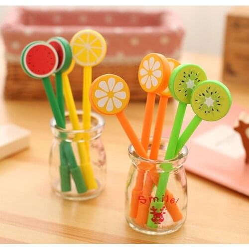 1 Pcs Creative Cartoon Fruit Lollipops Gel Pen Good Quality Refill Black 0.5mm Office and School Supplies