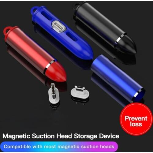 1pc Universal Magnetic Cable Plug Connector Storage Box Type C Micro USB 8 PIN Magnet Wire Tip Plugs Organizer Bullet Design