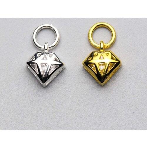 100% 925 Sterling Silver Fashion Design Zircon Charms Women Men Decoration Pendants Fit Jewelry Making Findings DIY Jewelry Gift