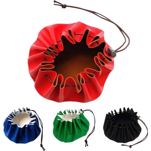 15'' Large Leather Draw String Bushcraft Tinder Storage Pouch Camping Hiking Survival Gear Organizer Holder Bag