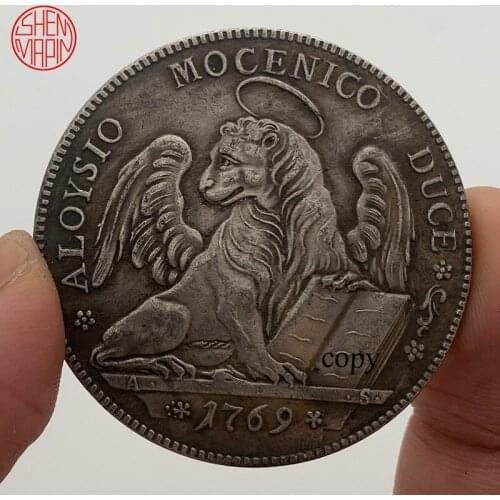 1769 Piraeus Stone Lion Republic of Venice Copy Coin Copper Silver Coins Collectibles Hobo Nickel Coin