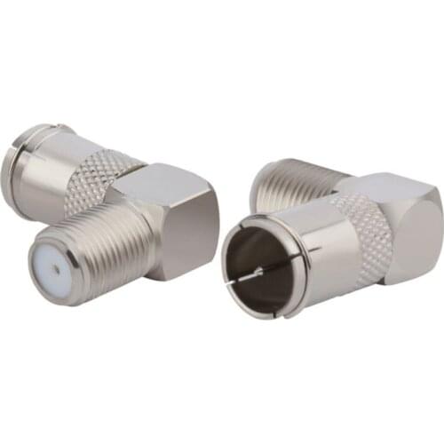 5Pcs 90 Degree Right Angled TV Aerial Cable Connector RF Coaxial F Female Socket