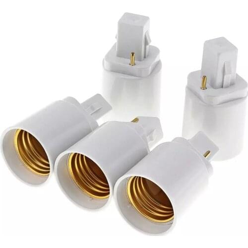 5X White ABS LED G24 to E27 Adapter Socket Halogen CFL Light Bulb Base Converter Adapter Lamp Bulb Holder 2pin 85-265V 2020