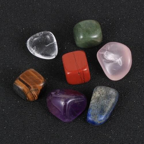 7pcs/set 2-2.5cm Big Size Natural Irregular Seven Chakra Stone Reiki Healing Crystals Stone Polished Individual Stones
