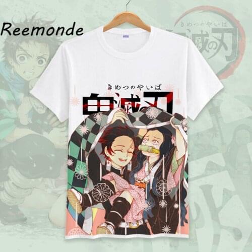 Anime Clothes Costumes Demon Slayer: Kimetsu no Yaiba Costume T shirt Tanjirou Kamado Nezuko Men Boys Unisex Harajuku Tshirt Top