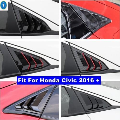 Car Accessories Rear Tail Window Louver Shutter Side Vent Panel Cover Trim Fit For Honda Civic Hatchback Sedan 2016 - 2020