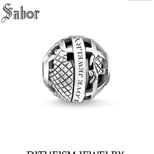 Thomas DIY Beads Black Globe,2020 New silver colour jewelry Trendy Gift Women Girl Men Boy Fit Bracelets Necklace Choker female