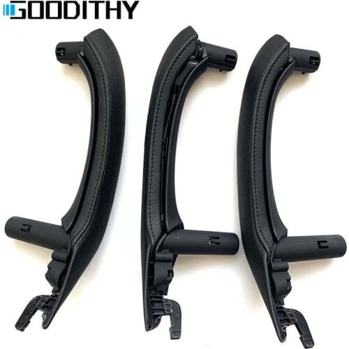 Door Handle With Leather Cover Driver Armrest Cover Trim 4PCS Set For BMW X3 X4 F25 F26 2010-2016