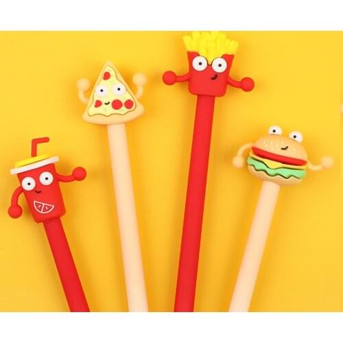 1 Pcs Lytwtws Cute Kawaii Creative Fast Food Hamburger Cola School Office Stationery Gel Pen Sweet Lovely Fries Pizza Pens