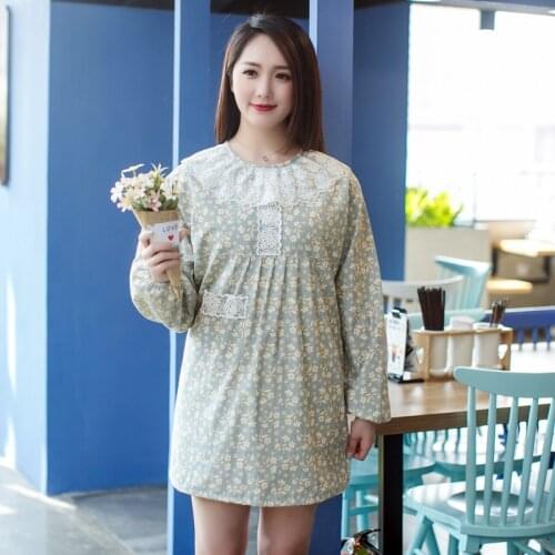 Korean fashion smock, kitchen waterproof adult long-sleeved apron, adult cute fabric work clothes apron smock
