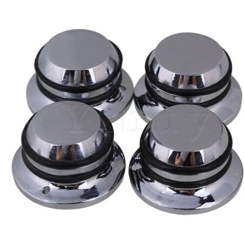 Yibuy 4 Pieces Chrome Plated Speed Control Dome Knob for Electric Guitar Silver
