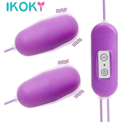 IKOKY 12 Frequency Dual Vibrator Egg Clitoris stimulator Bullet shop USB Vibromasseur Adult Sex Product