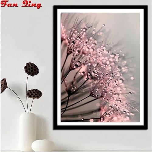 5d DIY Diamond Painting Water Drops and Dandelions full drill Diamond Embroidery,Cross Stitch,Rhinestone diamond Sale,wall Decor