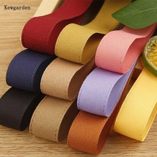 Kewgarden DIY Make Hair Bows Accessories Handmade Carfts Gift Packing 1.5" 1" 10mm 15mm 25mm 40mm Twill Ribbons 10 Yards