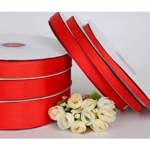 Width 7mm/10mm/15mm/20mm/25mm/38mm Red Ribbon Grosgrain Ribbon Roll Packing For DIY Handmade Hair Bow & Sewing(5 yard/lot)