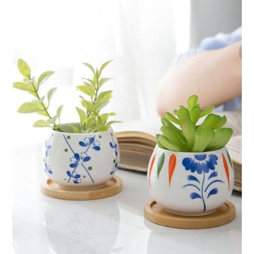 Creative Flowerpot With Tray Succulent Plant Double-layer Green Dill Small Green Pot Indoor Balcony Home Garden Decoration