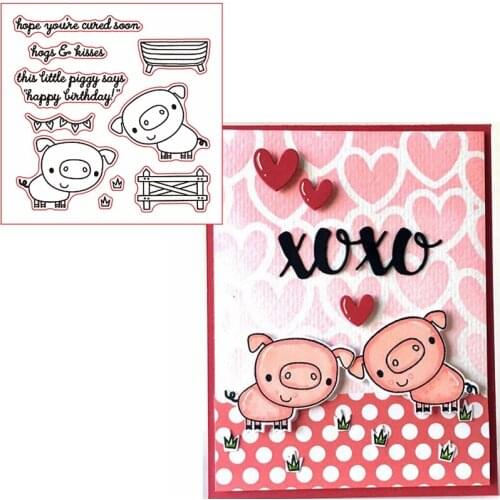 Little Piggy Says"Happy Birthday!" Clear Transparents Silicone Piggy+Phrases For DIY Scrapbooking Card Making