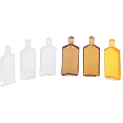 6 Wine Bottles Doll House Kitchen Cute Mini Whiskey Miniature 1:12 Dollhouse Furniture Accessories Dollhouse Miniature