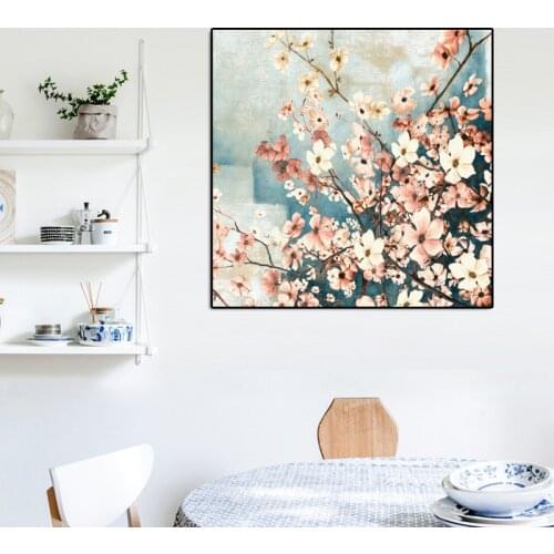Wall Decoration Canvas Painting Traditional Hand Painted Flowers And Birds Printed Poster for Living Room Home Decor