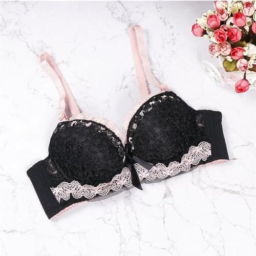 2019 bra woman underwear push up bra lingerie unlined lace bra women sexy female back closure lolita brassiere 3/4 cup bra