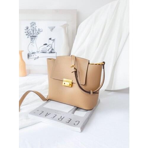 2021 New Design Leather Large Capacity Bucket Bag Fashion Messenger Bag Multifunctional Shoulder Bag For Women