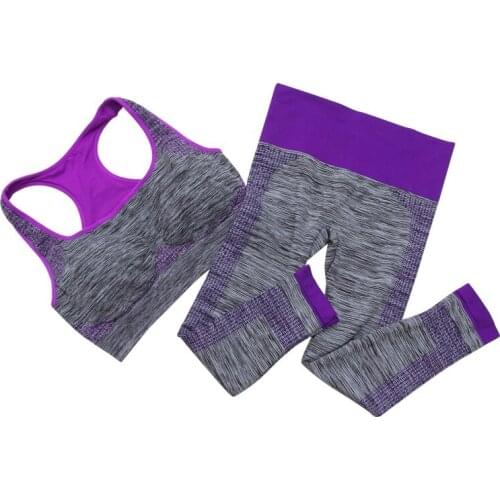 Fitness Workout Clothing Women\s Gym Sports Running Girls Slim Leggings+Tops Women Yoga Sets Bra+Pants Female Sportswear Suit