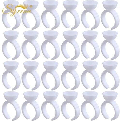 Wholesale 100Pcs Disposable Eyelash Extension Glue Rings Eyelash Extension Tattoo Ink Holder Grafting Eyebrow Divider Container