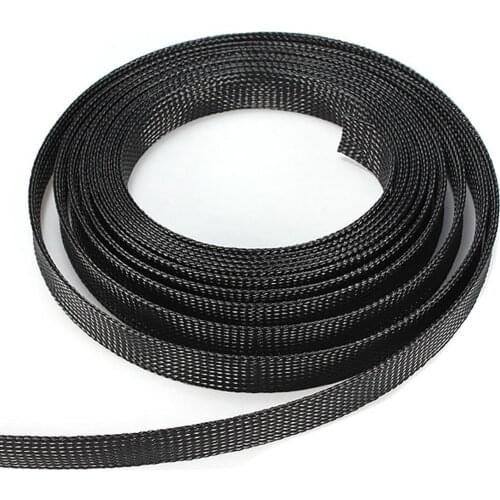 10m Length Braided Cable Sleeve 6/8/10/12/15mm Diameter Black Wire Wrapper Protecting PET Nylon Cable Sleeves Mayitr