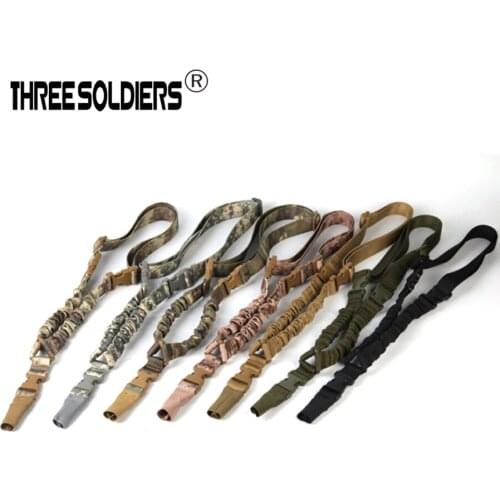 THREE SOLDIERS Tactical Hunting airsoft Gun Sling Adjustable 1 Single Point Adjustable Bungee Rifle Gun Sling Strap