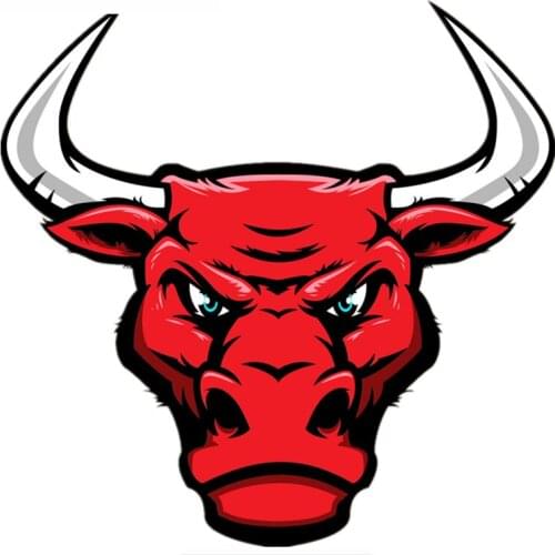 S50317#13/15/17CM Personality PVC Decal Bull Head Red Color Animal Car Sticker on Motorcycle Laptop Decorative Accessories