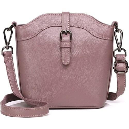 Genuine Leather Women Crossbody bags for female Fashion Shoulder Messenger Bag Luxury Ladies Handbags Tote Bucket Bags