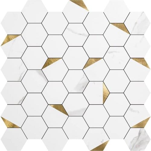 Art3d 1-Sheet Peel and Stick Backsplash, Self-Adhesive Wall Stickers Hexagon Mosaic Tiles for Kitchen ( 31X30CM)