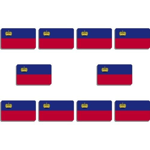 10Pcs/Set Liechtenstein National Flag Brooch Acrylic Lapel Pin For Women And Men Patriotic Backpacks Clothes Decor Party Badges