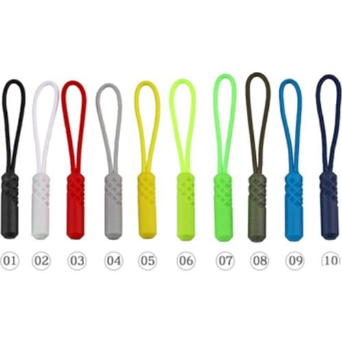 10Pcs/lot 10 Color Outdoor Camping Equipment Tool Costumes Bags Zipper Tail Rope Anti-theft Longer Zipper pull Rope