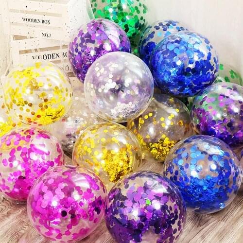 12inch Latex Transparent Balloon Star Confetti Balloons Metallic Foil Confetti Shower Birthday Party Wedding Decoration Ball