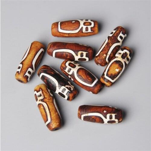 2PCS Vintage Bottle Patterns Totems Dzi Beads Loose Tibetan Spacer Stone Beads Pendant Bracelet Necklace Accessories 12-30MM