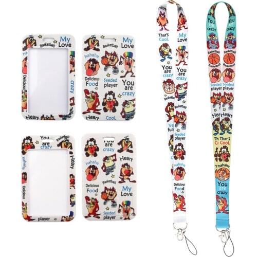 24pcs/lot MD514 DMLSKY Cartoon Monster Lanyard Keychain key Badge ID Mobile Phone Rope Cute Gifts Lanyard With Card Holder
