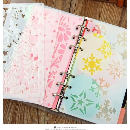 24pcs A6 Loose-leaf Layering Stencils For Diary DIY Creative Handwriting Journal Stencil Reusable Notebook Decor Art Template