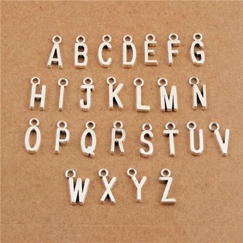 3sets/lot(78pcs) Mix Colors Initial Charms Mix, 26 Alphabet Charms For Bracelets alphabet Letter Charms Fit Jewelry Making