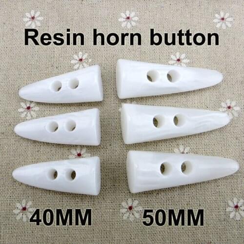 3PCS 40MM/50PMM RESIN White Horn BUTTON GARMENT Toggles Sewing Buttons Clothing Accessory WHB-108
