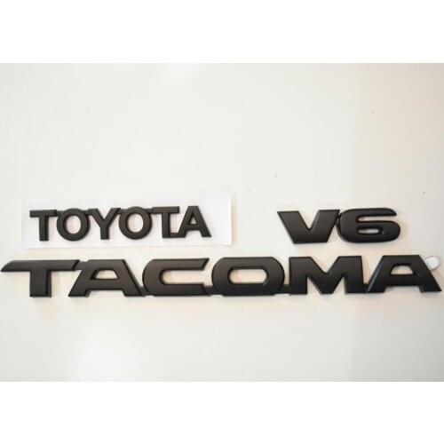 3 x For Tacoma Tag MATTE Black Door Fender Emblem Decal Badge Nameplate