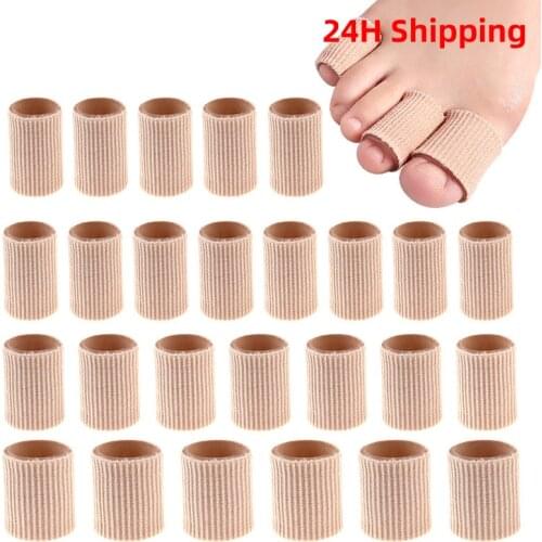 4pcs=2pair New Silicone Soft Fabric Finger Toe Protector Separator Pedicure Corn Callus Remover Hand Pain Relief Tube Foot Care